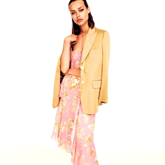 Zara Rose Floral Vintage Inspired Chiffon Dress - Picture 5 of 7